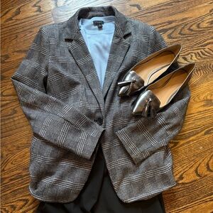 LOFT Gray Plaid Blazer
